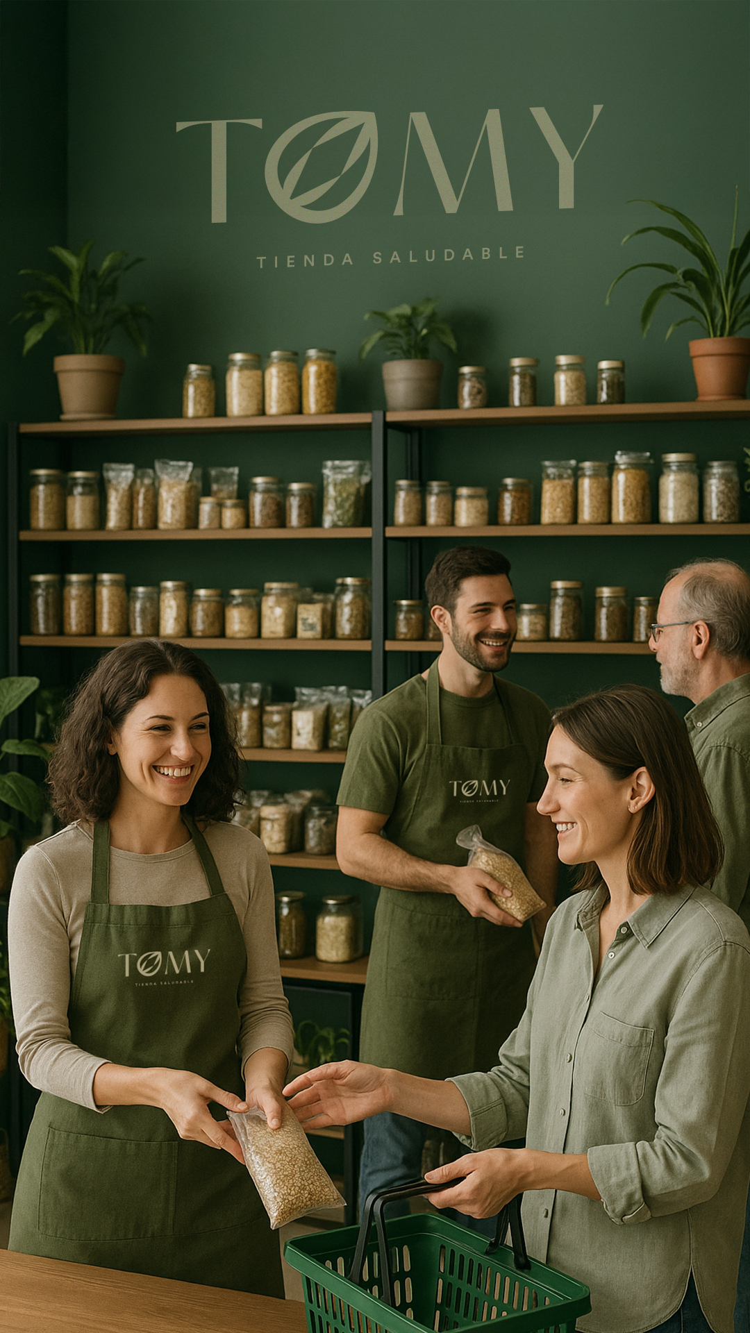 Imagen de clientes y empleados en un local de Dietéticas Tomy